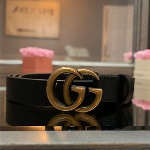 Gucci Leather belt with Double G buckle